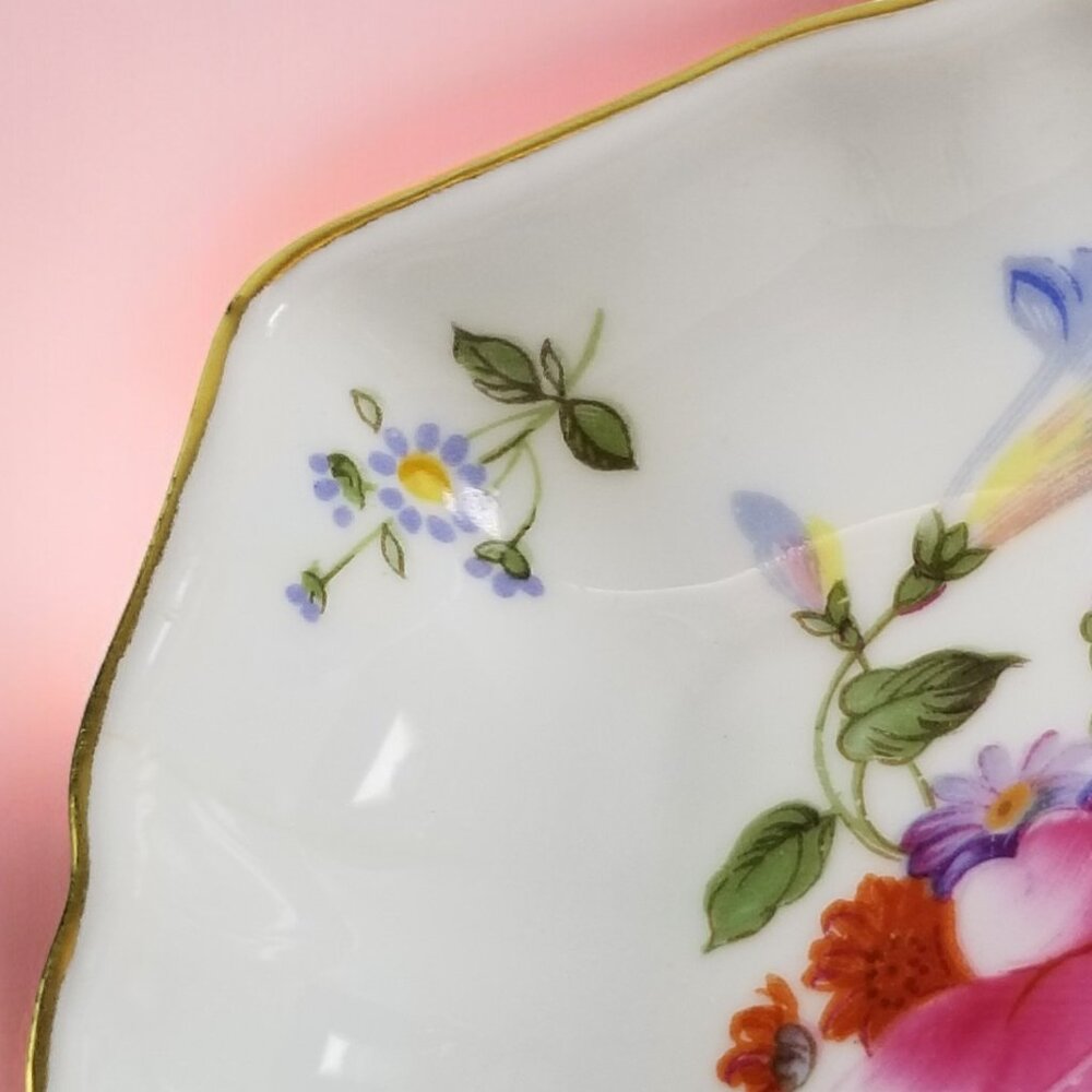 Bone China Rose Ring Dish, Poise Jewel's Gift Caddy Royal Crown Derby England - Picture 15 of 16